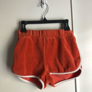 FOREVER 21 GIRLS VELOUR DOLPHIN SHORTS